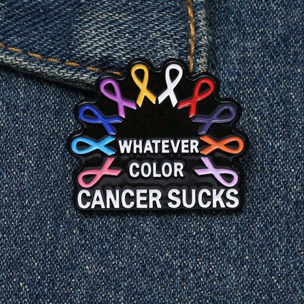 Multicolor Cancer Awareness Ribbon Pin - Picture 2 of 2
